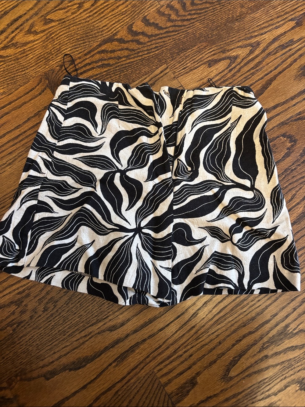 Black & Cream Patterned Shorts